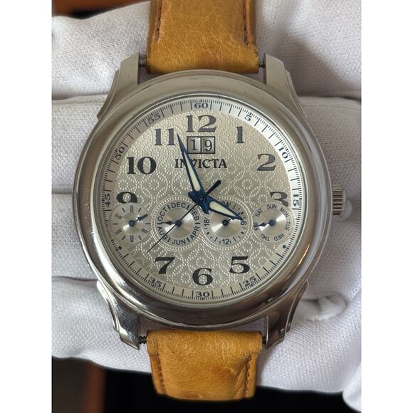 2004 Invicta Objet d’Art Malaga Swiss-Mvmt Automatic Watch 44mm Leather #2169 - Picture 1 of 12